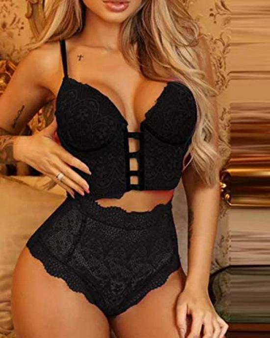 Japanese Lace Push-Up Bra Set with Criss-Cross Straps - Breathable, Sexy, High-End Lingerie for Women with Small Chest.