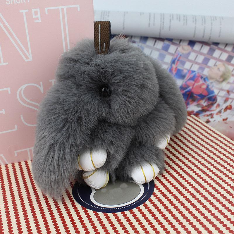 Roztomilý plyšový králíček Klíčenka Dámská Kožešinový Pom Pom Andělský Králík Kroužek na klíče Králík Pompom Plyšové Panenky Hračka Pro Dívky Taška Klíčenka do Auta 13cm