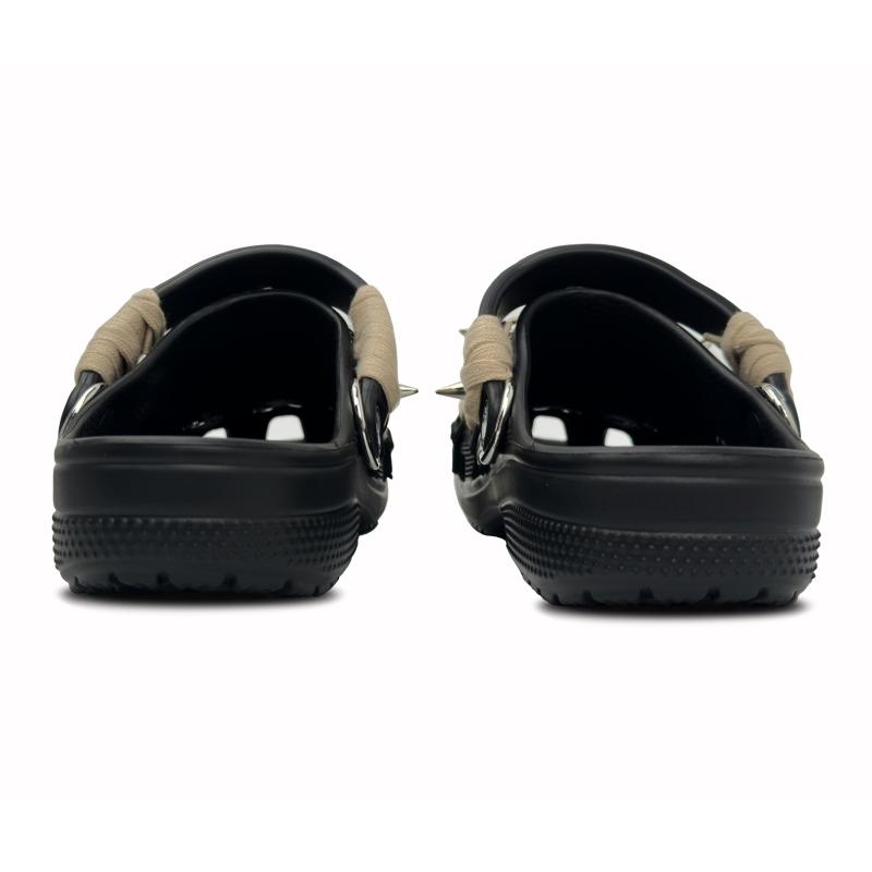 Crocs Klassischer Clog EVA Punk Dorn Minimalistisch Mode Vielseitig Lochschuhe Unisex Schwarz