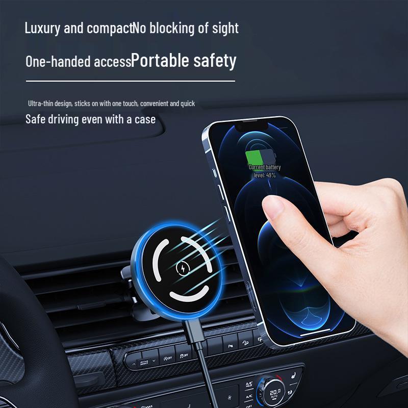 15W MagSafe Wireless Car Charger with Ambient Light for Navigation