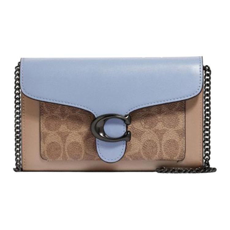 

Новая сумка-цепочка COACH из коровьей кожи, сумка кроссбоди, мини-сумка на плечо женская синяя и монограммная коричневая 86094-V5RGU 19.8*3.3*13.2CM