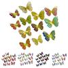 6 Pcs 3D Butterfly Wall Stickers Double-Layer Wing Butterfly Wall Art Glitter Sequined Removable Hollow Mural Decals for Birthday Cake Decoration