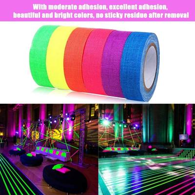 UV Fluorescent Tape Colorful Cotton Luminous Tape Stage Style Props Luminous Tape 6 Colors