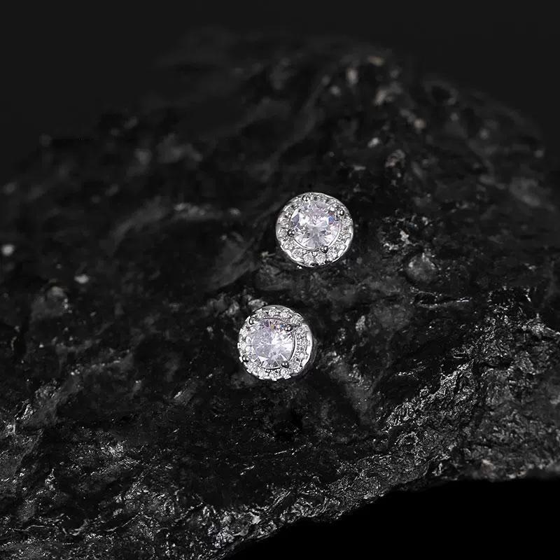2pcs Without Ear Holes Exquisite Circle Stud Earrings Personality Zircon Jewelry Accessories Magnetic Earrings Clip Earring
