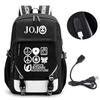 Anime JOJO Jonathan Joestar Golden Experience Backpack School Bookbag with USB Port Laptop Compartment for Boys Girls Travel Bag