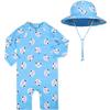 Kids' Cute Quick-Dry One-Piece Swimsuit: Long Sleeve, Sun Protection for Boys, Girls, Infants & Toddlers
