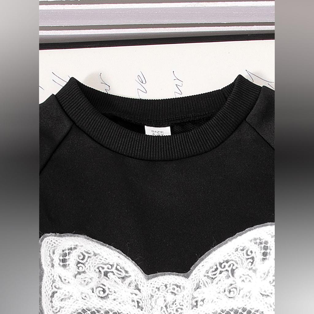 Kids Cartoon Casual Fashion Outfit Set Long Sleeve Top & Pants