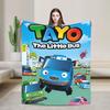 Super Soft Tayo The Little Bus Throw Blanket Premium Flannel Fleece Lightweight Bed Blanket Fuzzy Plush Blankets All Season Use