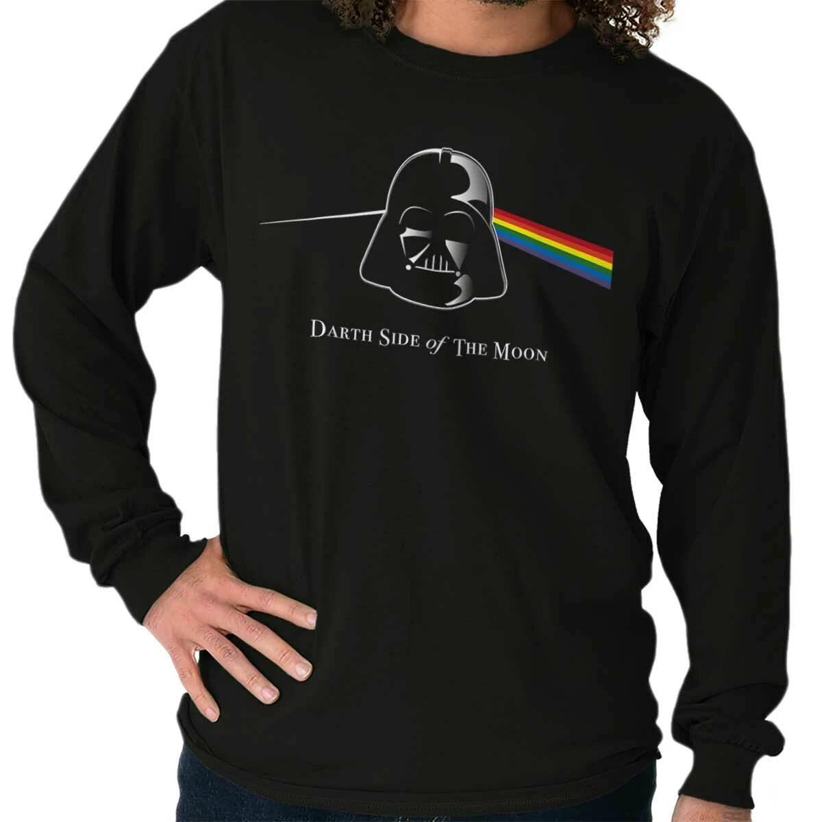 Space Movie Villain Darth Side of the Moon Long Sleeve Crewneck Tee Men Women L
