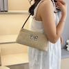 Large Capacity New Casual Temperament Underarm Simple Fashion Solid Color Bow Summer 2025 Straw Woven Shoulder Bag Bag