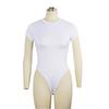 Body cu mânecă scurtă și gât rotund pentru femei, mulat, culoare uni, sexy cu design deschis, ținută casual, asortat, top de corp skinny dintr-o singură piesă