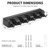 A20F-Broom Holder & Wall Mount Garden Tool Organizer Kitchen, Closet, Garage & Laundry Room Storage 5 Slots & 6 Hooks