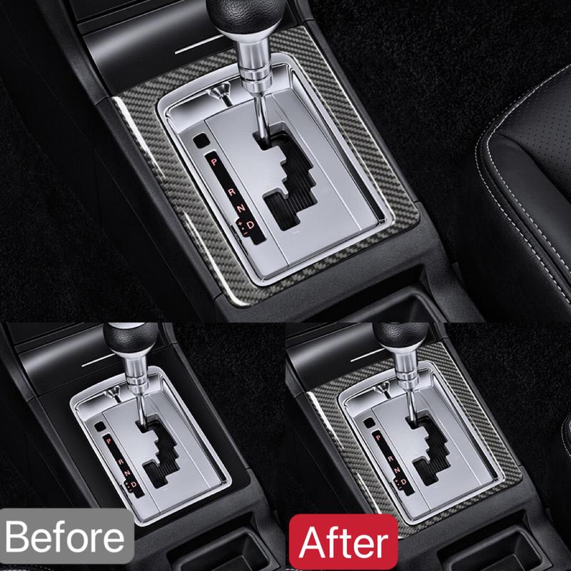 Fit For Mitsubishi Lancer EVO X 2008-2015 Carbon Fiber Gear Shift Panel Cover Sticker Decal  Car Interior Accessories