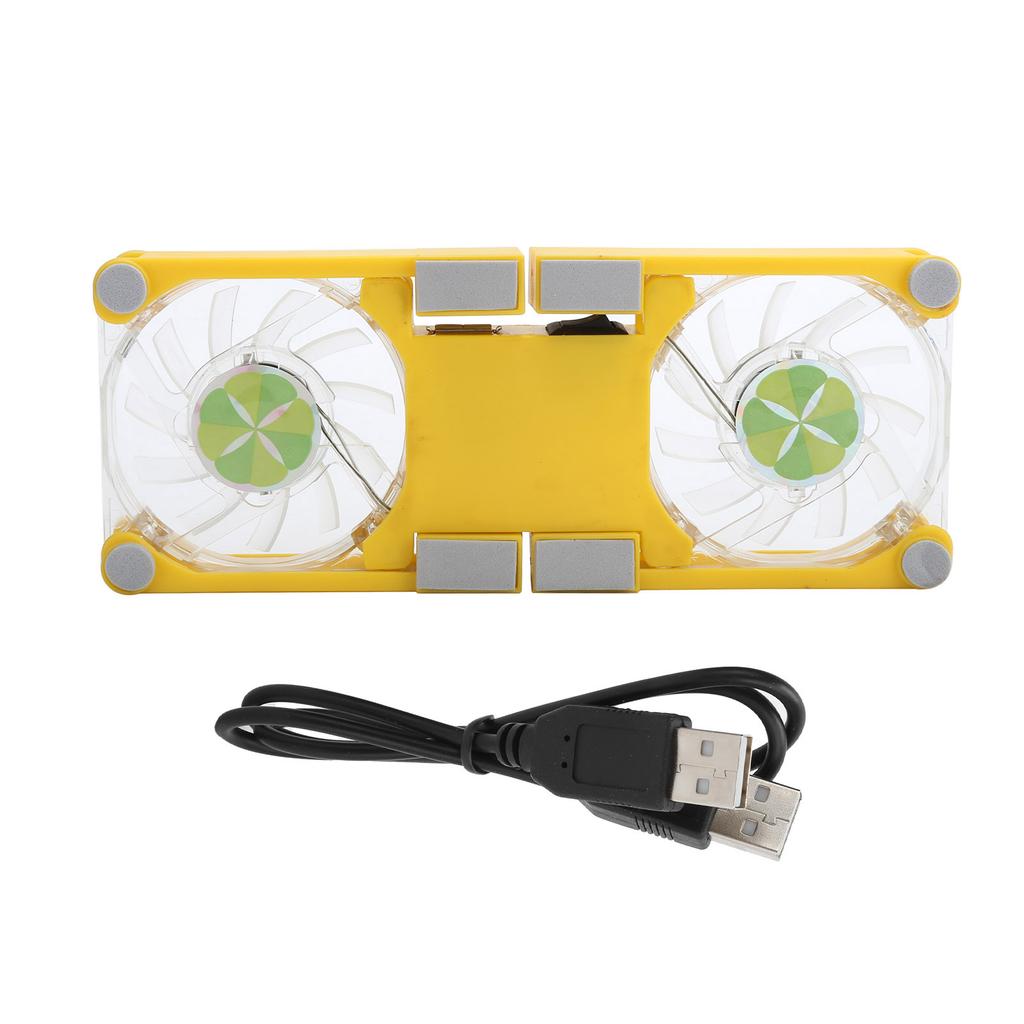 Laptop Cooling Pad USB Foldable Radiator Cooler Stand Light Portable with AntiSkid Mount(Jaune )