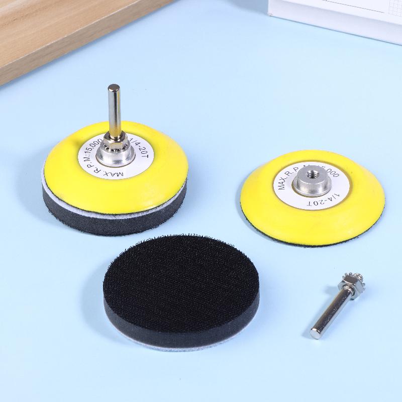1/2/3Inch Hook And Loop Sanding Pad Kit 2Pcs With 1/4 Inches Shank Drill Attachment And Soft Foam Layer Buffering Pad