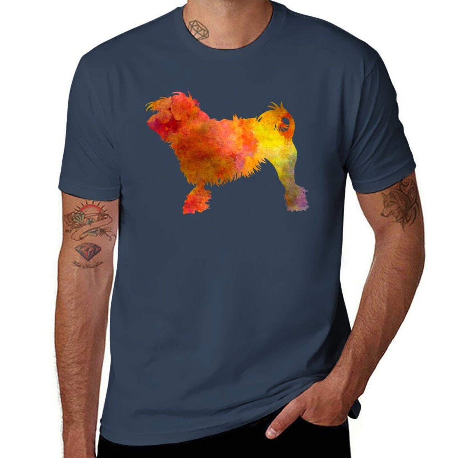 Little Lion Dog In Watercolor Tshirt Plus Size Short Sleeve Tshirt S