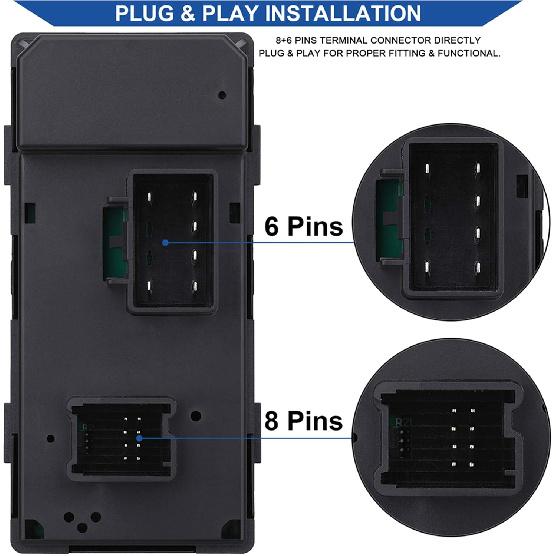 Driver Side Power Window Switch & 3 Pcs Passenger Window Switches, Compatible With 07-13 Chevy Silverado/GMC Sierra 1500 2500HD 3500HD/10-13