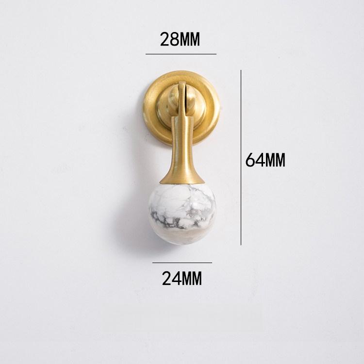 French Style Wardrobe Door Handles Personality Marble Crystal Brass Pulls for Cabinet Cupboard Dresser Drawer Furniture Hardware