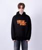 Tee Glake Lettering Oversized Fleece-Lined Hoodie Black