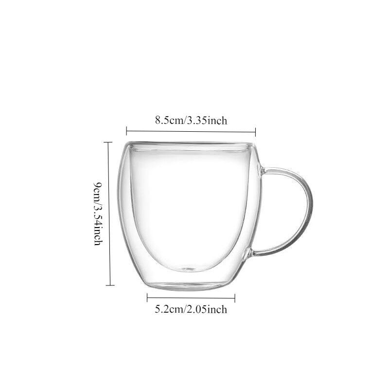 

Four Specifications Double-layer Insulated Water Cup Tea Cup Coffee Cup Glass Cup Light Luxury Water Cup Double Wall Glass Cup 1pcs