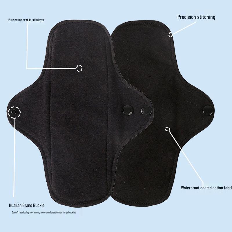 Schwarzer Baumwoll-Wiederverwendbarer Slipeinlage - Atmungsaktiv, Dünn, Ganzjahres-, Ohne Wasserdichte.