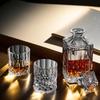 Premium Whiskey Glassware Set with Decanter, Ice-Crack Design, Cup Holder, and Tray - Perfect for Dinner Parties