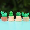 Mini Artificial Cactus Plants in Pot Miniature Potted Green Cactus Figurine for DIY Micro Landscape Fairy Garden Accessories Plant Pots Bonsai Crafts