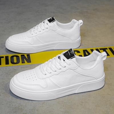 Men's Shoes Summer Breathable Leather White Shoes Trendy Versatile Sports and Leisure Shoes Men's Low-top Board Shoes Men's