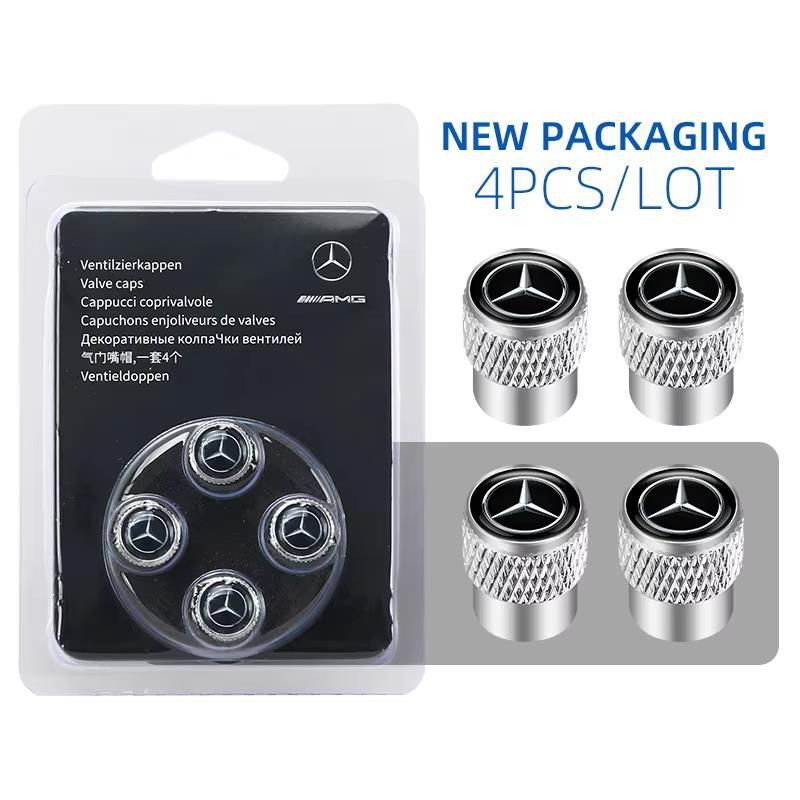BLZ3   4pcs/set Wheel Tire Valve Stem Cap Dust Cover For Mercedes-Benz C-Class W202 W203 W204 E-Class W221 Interior Mouldings