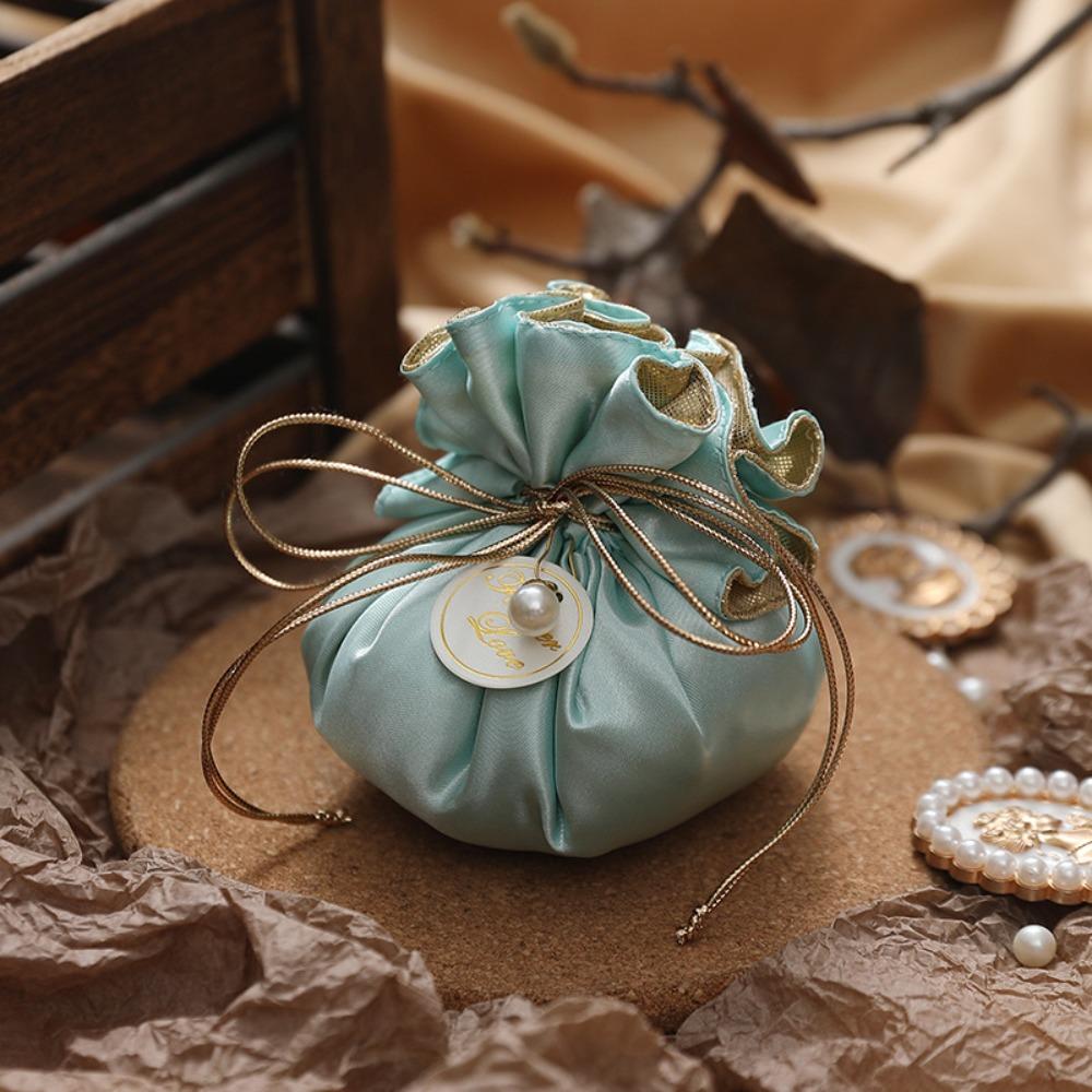 4Pcs Portable Candy Packaging Bags Exquisite Velvet Storage Bag Reusable Drawstring Bag  Party Decor