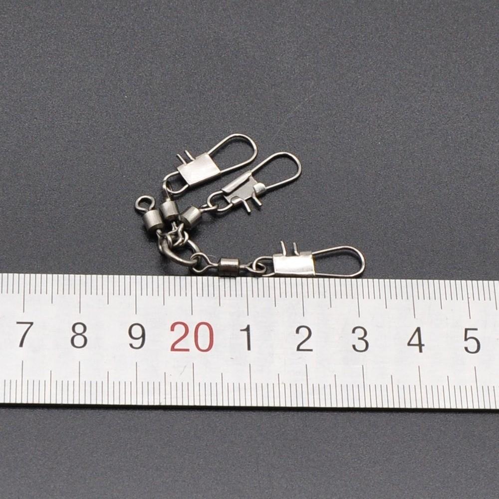10pcs Heavy Duty Rolling Swivel Snap Stainless Steel Fishing Tackle Connector For Outdoor