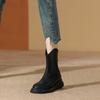thick-soled Martin boots women's soft leather Chelsea boots women's flat-soled short boots autumn and winter single boots thin boots casual versatile