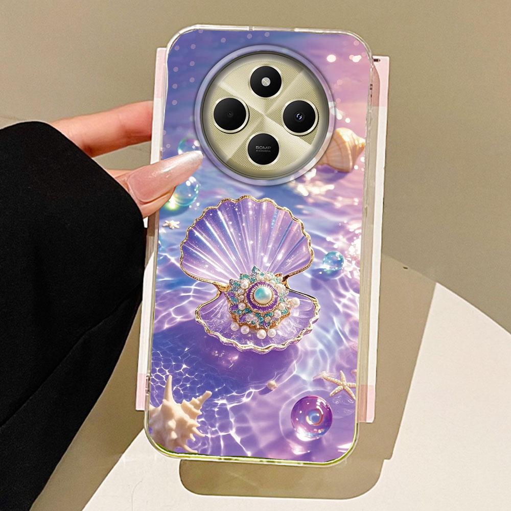 

Чехол для телефона Ocean Pearl Shell для девочек и женщин для Xiaomi Redmi Note 14 13 12 11 11S 10 9 8 Pro 9C 13C 14C A5 A3 A4 A3X A1 A2 9A Redmi 14C 4G белый