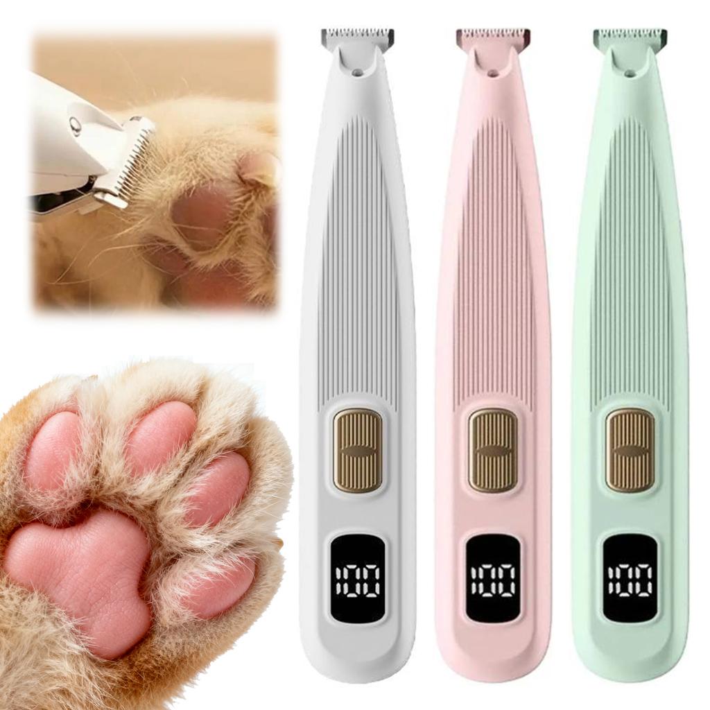 Pet Hair Trimmer Low Noise USB Rechargeable Waterproof Pet Hair Shaver with LED Light for Dogs and Cats