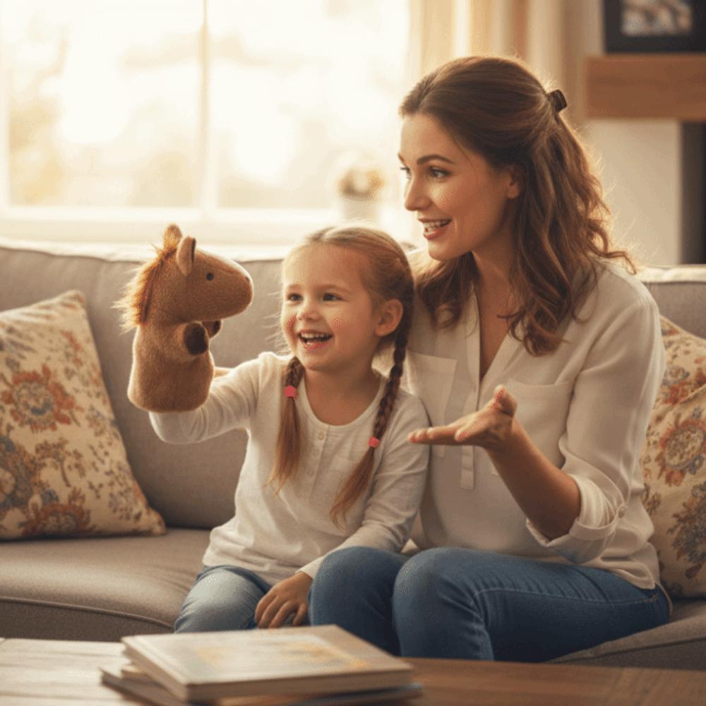 Storytelling Animal Horse Hand Puppet Soft Stuffed Plush Horse Toys  Story Time