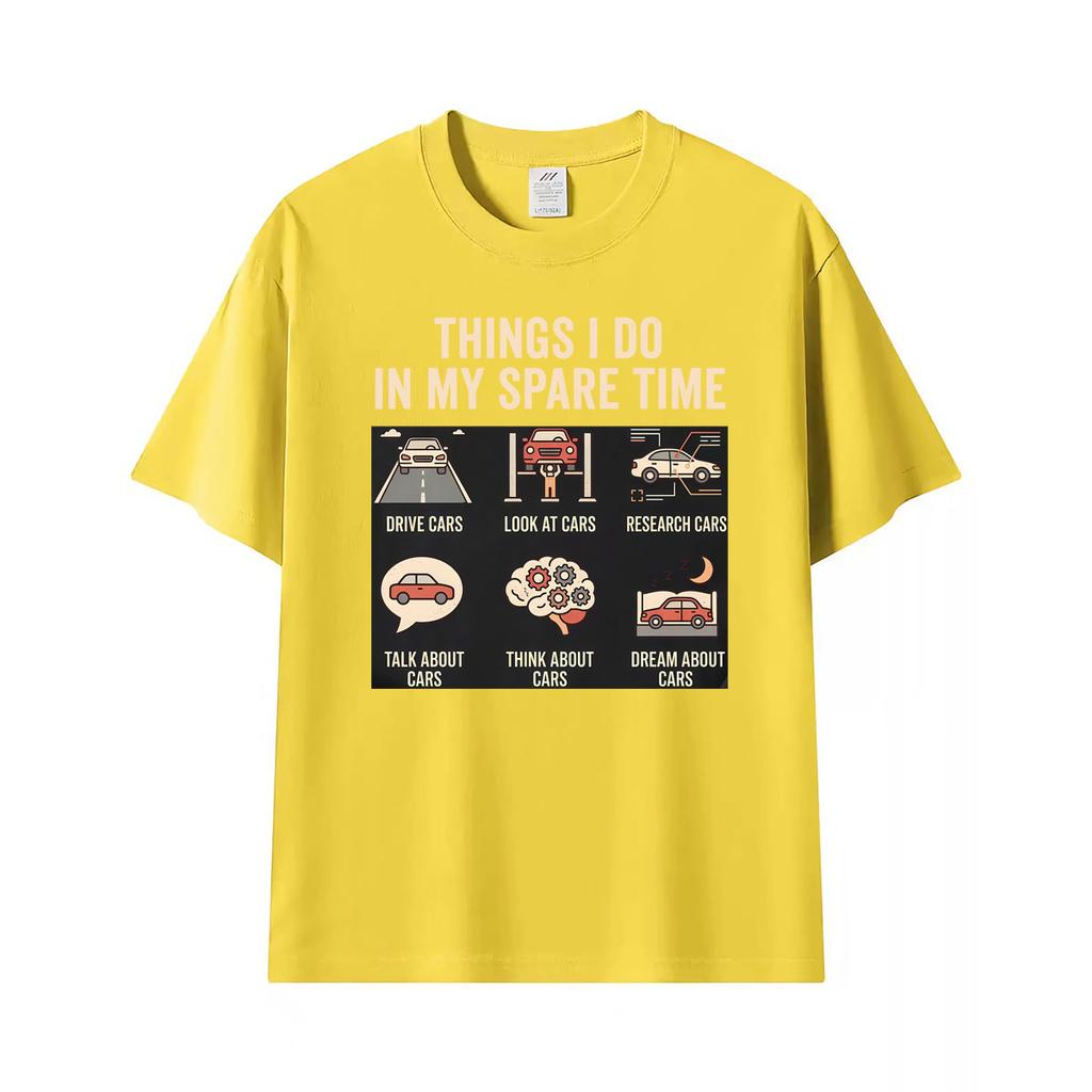 Lustige Dinge, die ich in meiner Freizeit mache Auto-Liebhaber Humor Geburtstag Grafik T-Shirt Geschenk Unisex Unisex Sommer T-Shirt Lässige Baumwoll-T-Shirts