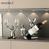 Creative Wine Rack With Bottle Opener Ceramic Cartoon Ornaments Home Ornaments Cute Storage Rack Home Kitchen Bar Decoration