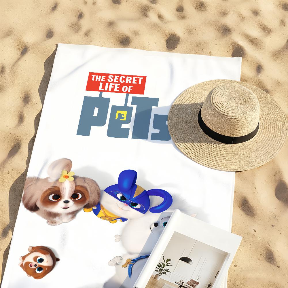Cartoon The S-Secret Life of P-Pets Towel Soft Pool Gift For Travel Gym Shower Camping Quick Dry Sports Large Beach Towels