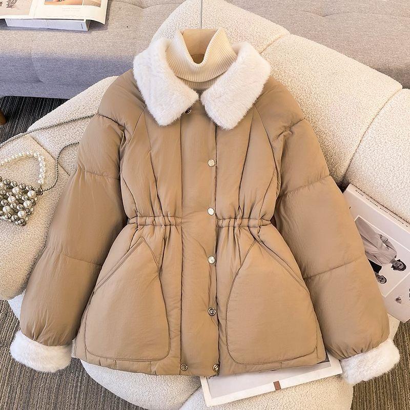 New Winter Down-padded Jacket for Women, Short, Korean Style, Waist-cinching Cotton-padded Jacket, Thickened Jacket for Small People