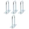 Galvanized Steel Leaf Spring Clip Kit,   U  S, 4 Pieces with Nuts, Trailer Truck Boat