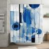 Blue abstract art shower curtain waterproof and mildew proof bathroom curtain modern simple home decoration shower curtain