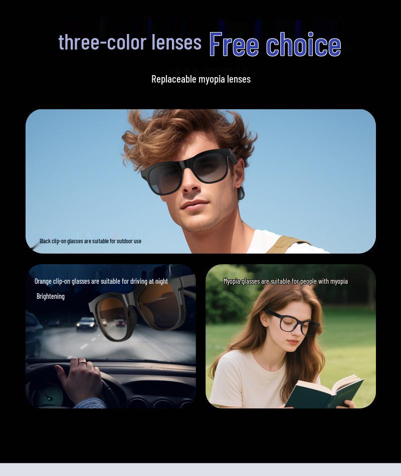 SG60 Smart Translation Bluetooth Glasses: Sun Protection, High Elasticity, Clear Sound, Smart Call Lens