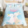 Cartoon Rabbit Duvet Cover Twin Cute Animal On The Moon Quilt Cover Microfiber Cloud Galaxy Space Bedding Set for Boy Girl Gift