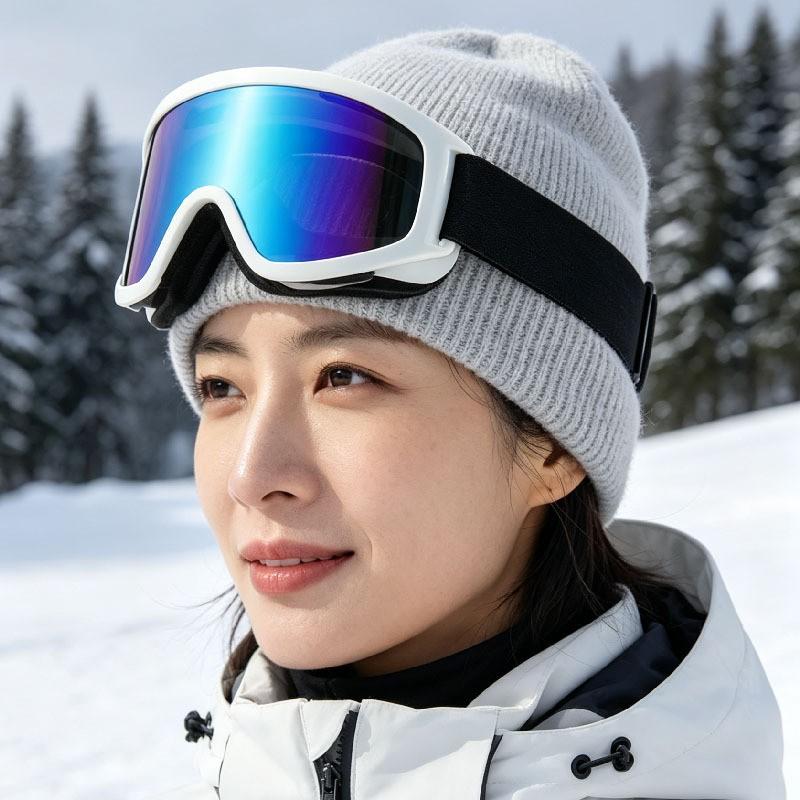 Adult TPU Cylindrical Ski Goggles With Reflective Coating Wide Field Of View Impact Resistant Windproof Snow Protection