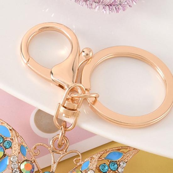 Rhinestone Butterfly Keychain Sparkly Butterfly Charm with Keyring Elegant Enamel Butterfly Keychain Gift for Women Girls