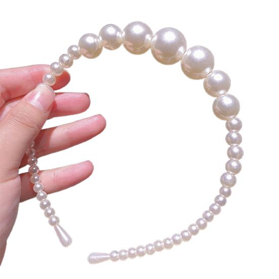 Fashion Women Hair Hoop Handmade Non-slip Faux Pearls Headband Accessory for Wedding