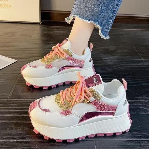 Dad shoes women's heightening little white shoes hollowed out summer 2025 new leisure sports shoes platform women's shoes tide