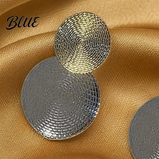Versatile Earrings 1 Pair Large Double Round Disc Dangle Drop