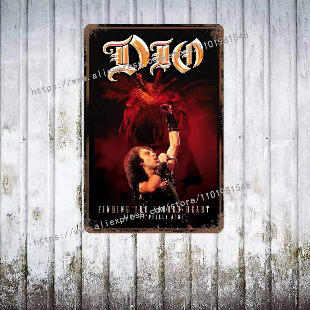 Dio Bands Metal Decor Poster Vintage Tin Sign Metal Sign Decorative Plaque for Pub Bar Man Cave Club Wall Decoration