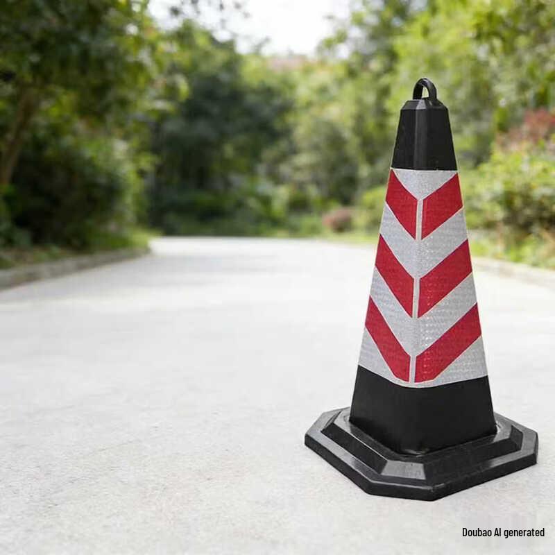 DAXTE Reflective Red & White Rubber Traffic Cone